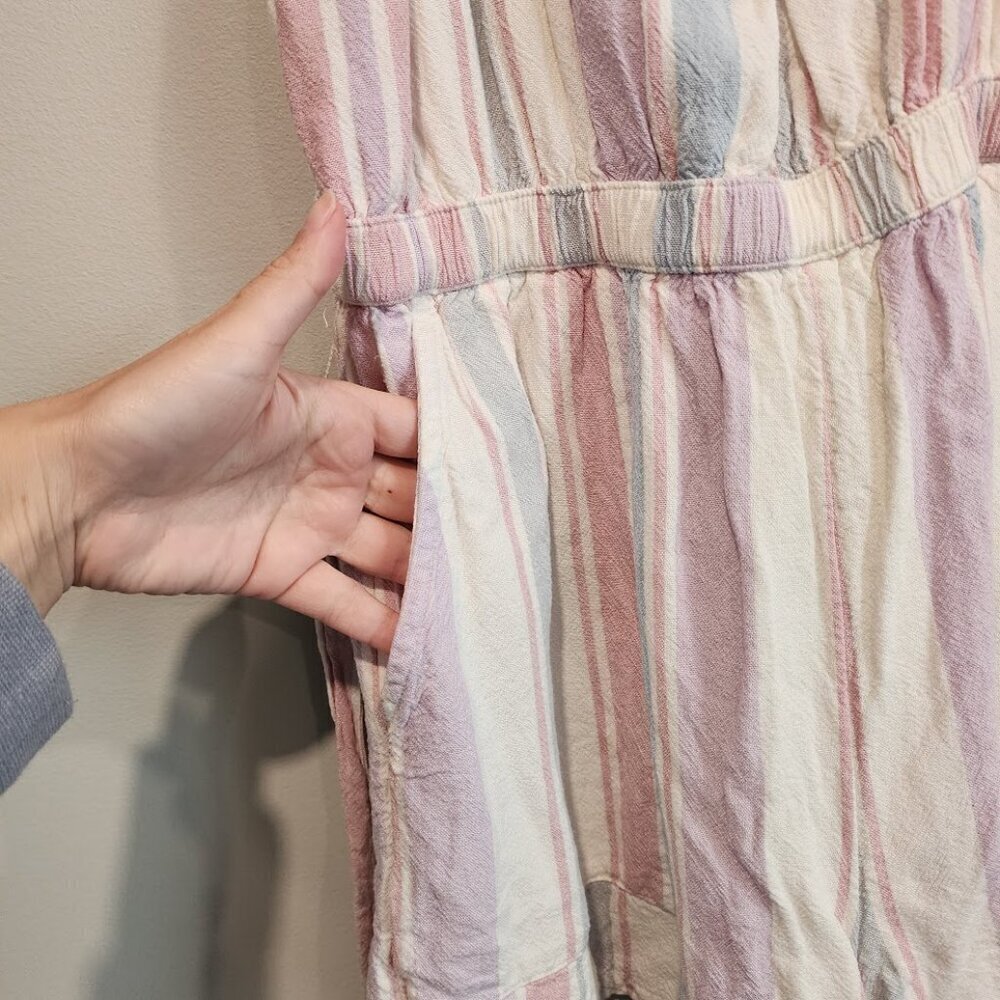 American Eagle Outfitters Blue and White Jumpsuit Relaxed Fit - Picture 4 of 13